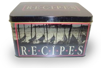 tin recipe box
